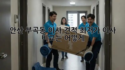 안산 부곡동 이사 견적, 최저가 이사 비교는 어떻게?